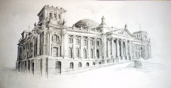 Reichstag, Graphitzeichnung
